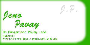 jeno pavay business card